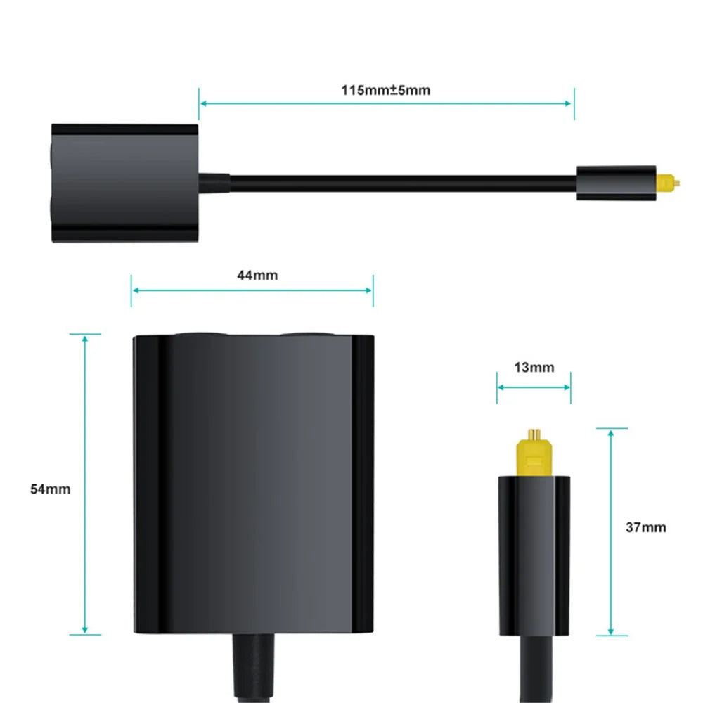 15cm Digital SPDIF Optical Audio Splitter 1 Input 2 Output 2 Way Toslink Splitter Adapter Cable Hub for CD DVD - 6