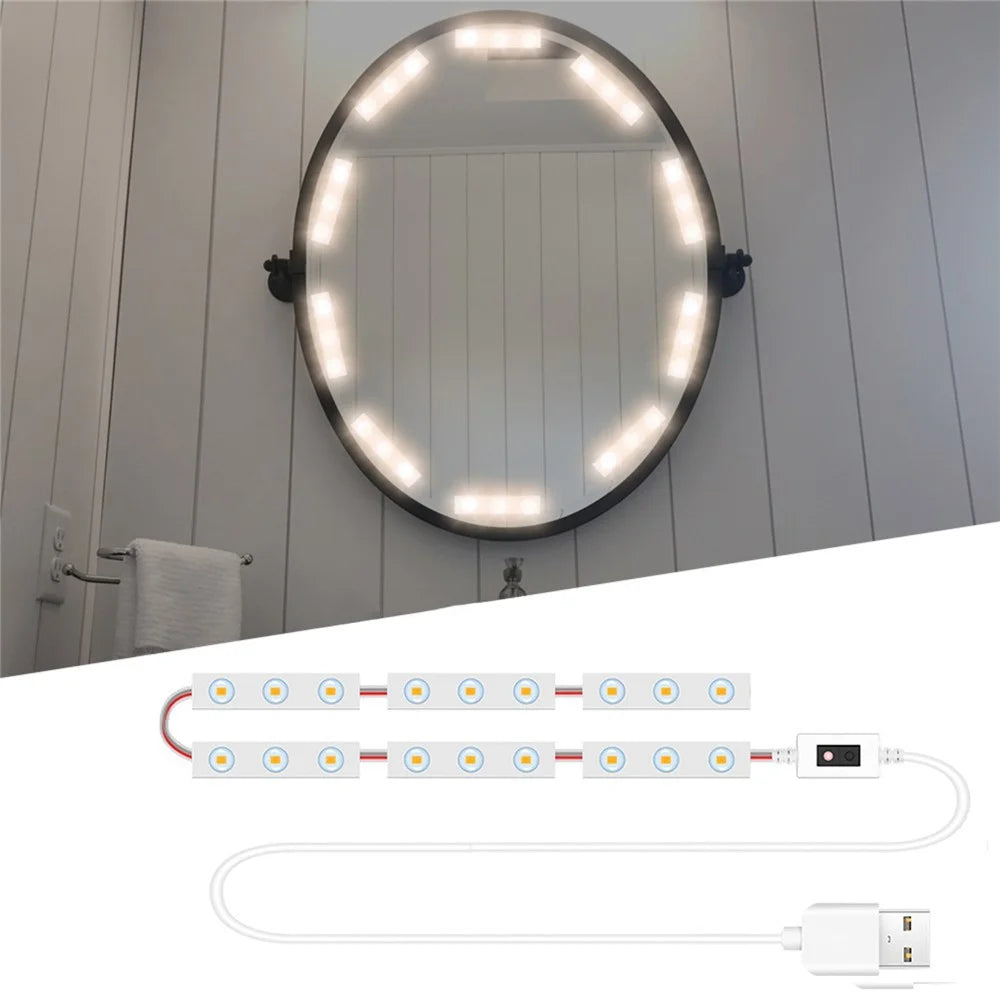 Hand Induction Dimmable LED Makeup Mirror Light Strip USB Powered Cosmetic Mirror Lamp - 6 LED Strips - 1