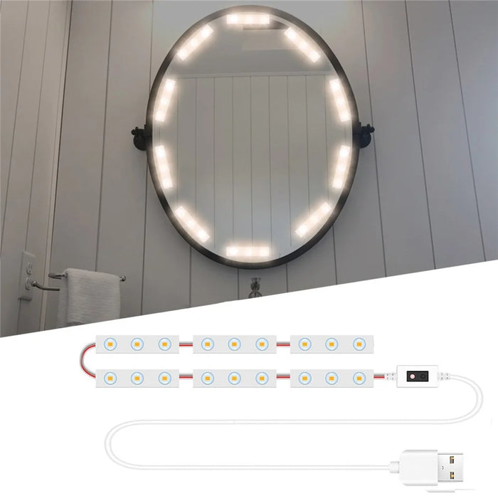 Hand Induction Dimmable LED Makeup Mirror Light Strip USB Powered Cosmetic Mirror Lamp - 6 LED Strips - 1