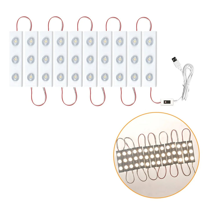 Hand Induction Dimmable LED Makeup Mirror Light Strip USB Powered Cosmetic Mirror Lamp - 6 LED Strips - 4