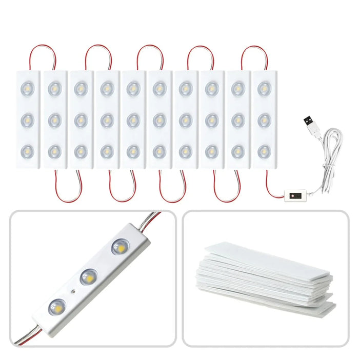 Hand Induction Dimmable LED Makeup Mirror Light Strip USB Powered Cosmetic Mirror Lamp - 6 LED Strips - 6
