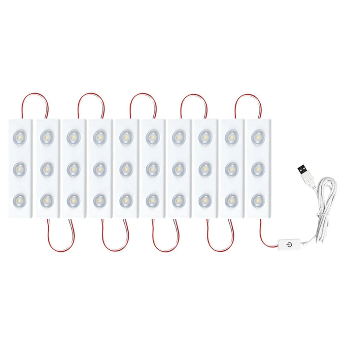 Touch Control Dimmable LED Makeup Mirror Light Strip USB Powered Vanity Table Lamp - 10 LED Strips - 3