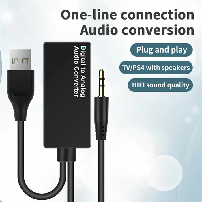 D15 Audio Converter Adapter Cable Coaxial/Optical Fiber/3.5mm/USB Interface DAC - Coaxial - 4