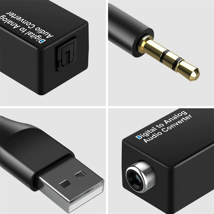 D15 Audio Converter Adapter Cable Coaxial/Optical Fiber/3.5mm/USB Interface DAC - Coaxial - 6