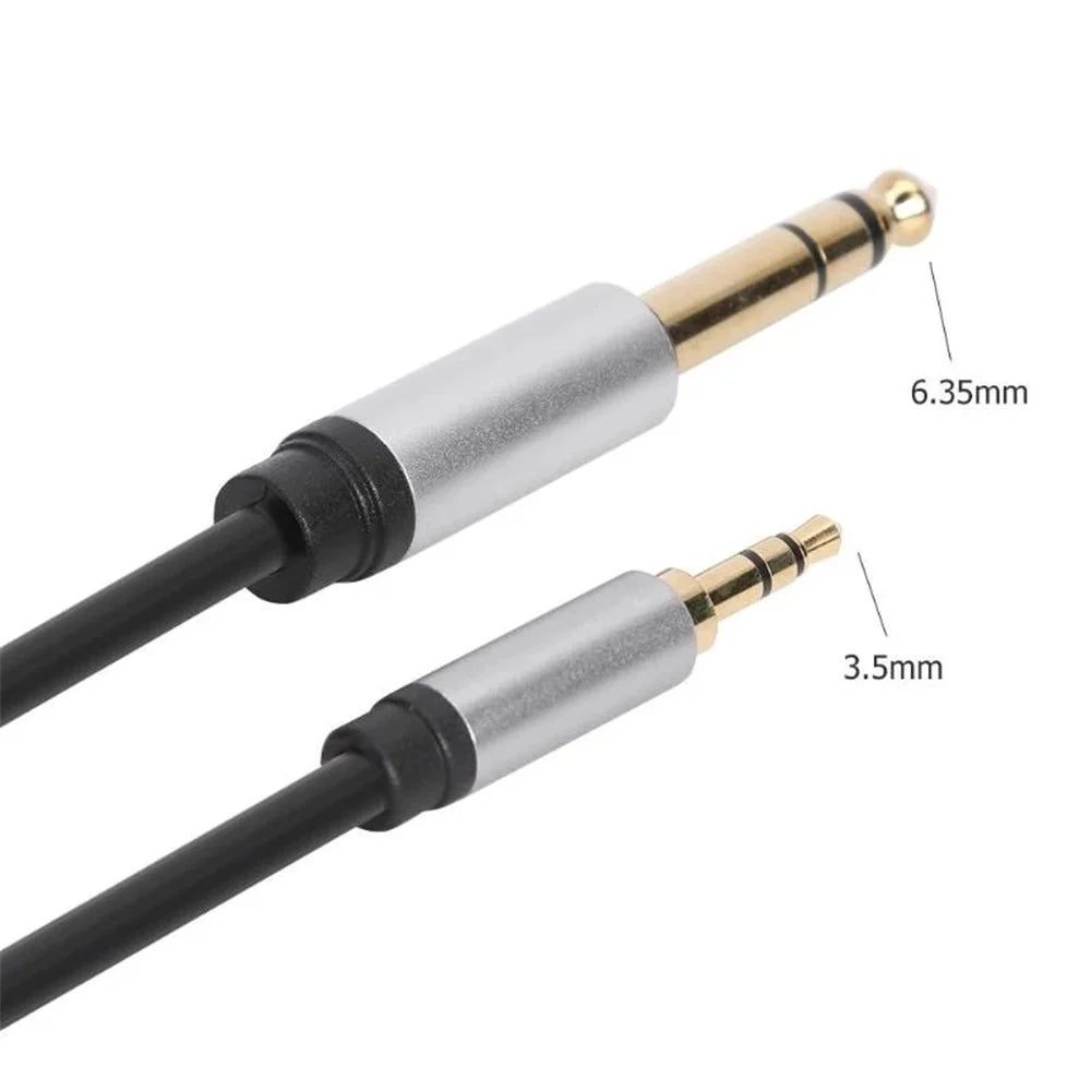 0.3m Conversion Cord 3.5mm Male to 6.35mm Male TRS Jack Aux Adapter Cable for Mixer Amplifier - 4