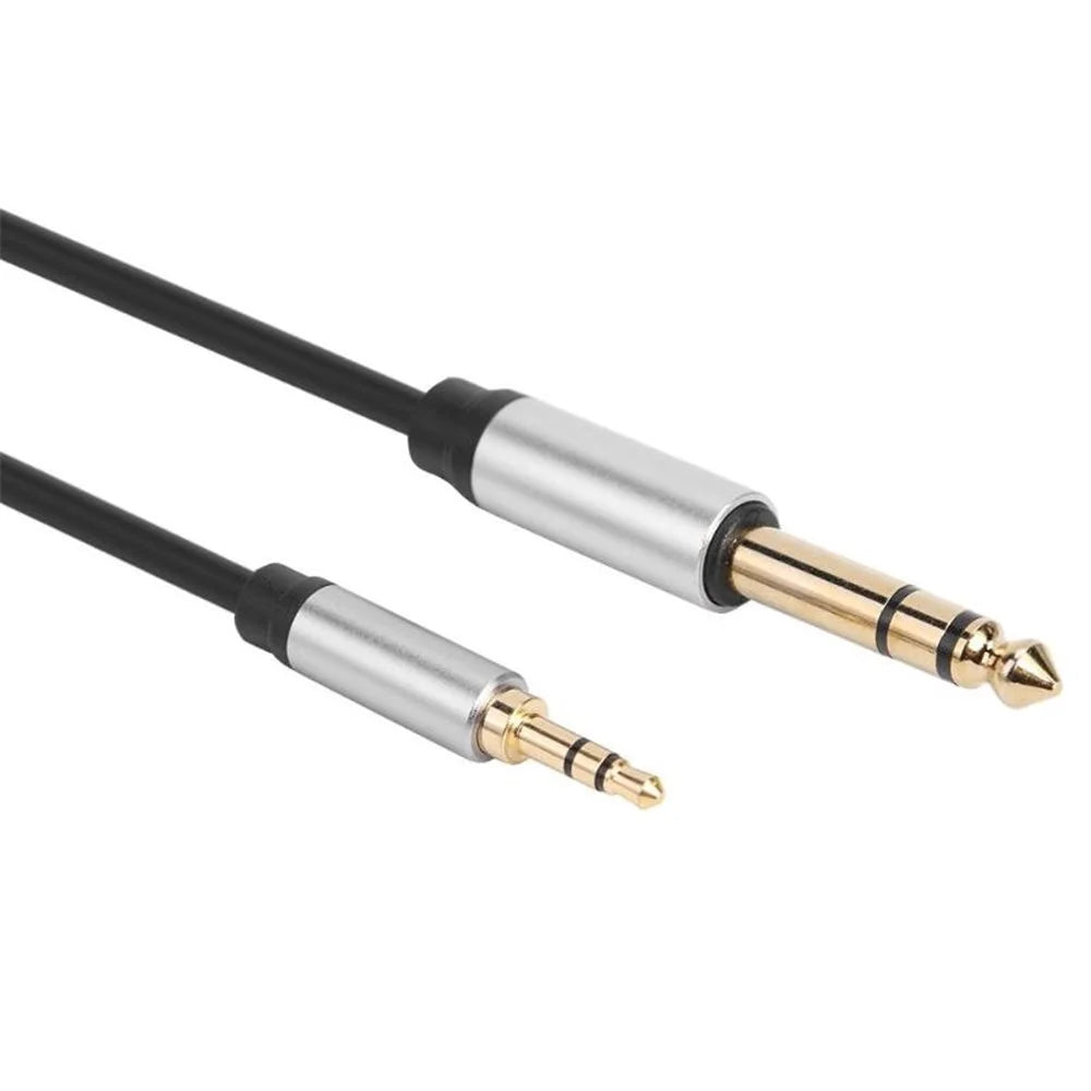1m Conversion Cord 3.5mm Male to 6.35mm Male TRS Jack Stereo Aux Cable for Mixer Amplifier - 2