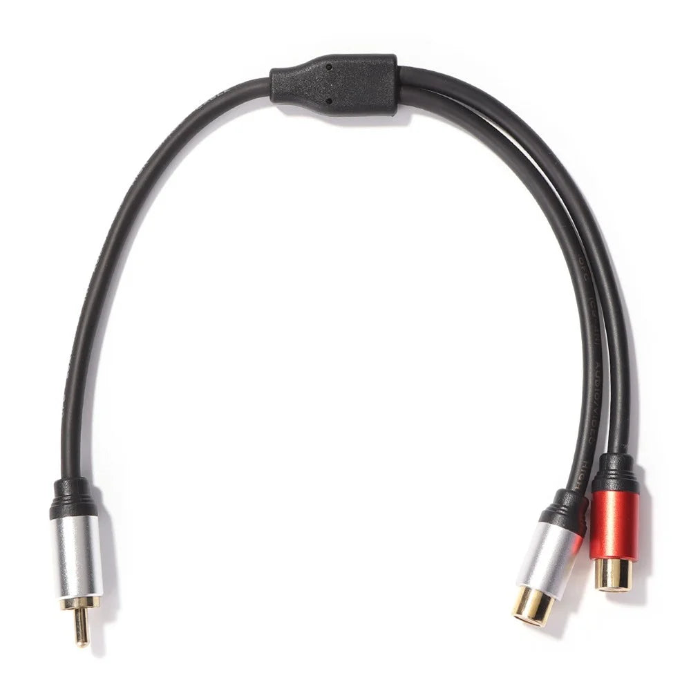 1RCA Male to 2RCA Female Audio Cable Adapter for DVD TV Laptop Portable RCA Audio Y Splitter Cable - 1
