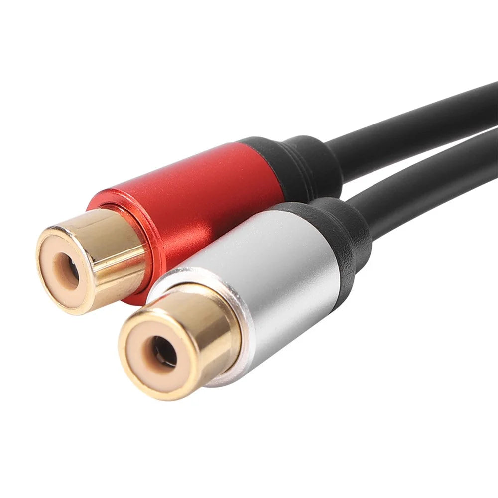 1RCA Male to 2RCA Female Audio Cable Adapter for DVD TV Laptop Portable RCA Audio Y Splitter Cable - 4
