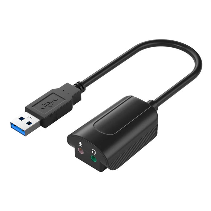 USB7.1 Sound Card Audio Adapter External Sound Card 3.5 Audio Converter with Headphone and Microphone Jack - 1