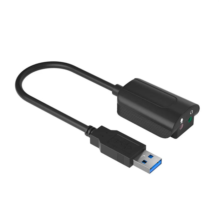 USB7.1 Sound Card Audio Adapter External Sound Card 3.5 Audio Converter with Headphone and Microphone Jack - 5