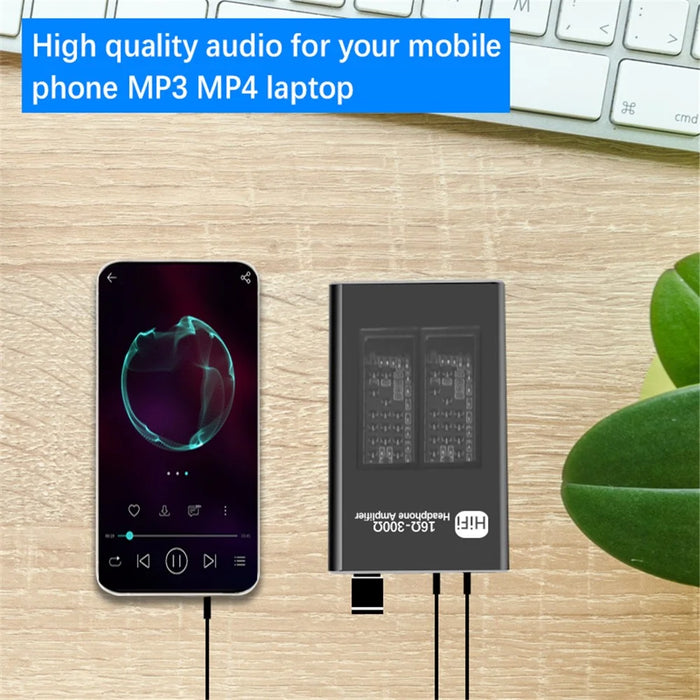 Headphone Amplifier Portable Amp 3.5mm Audio Rechargeable HiFi Earphone Headphone Amplifier with 97cm USB Cable - 5