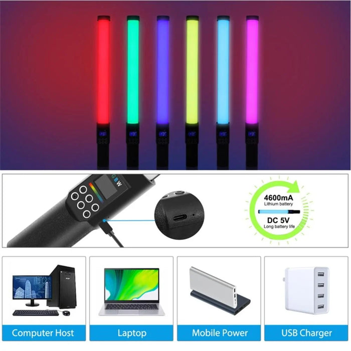 YB130 RGB LED Stick Fill Light Handheld Dimmable Video Light Wand Speedlight Photography Lamp with Light Barrier - 5