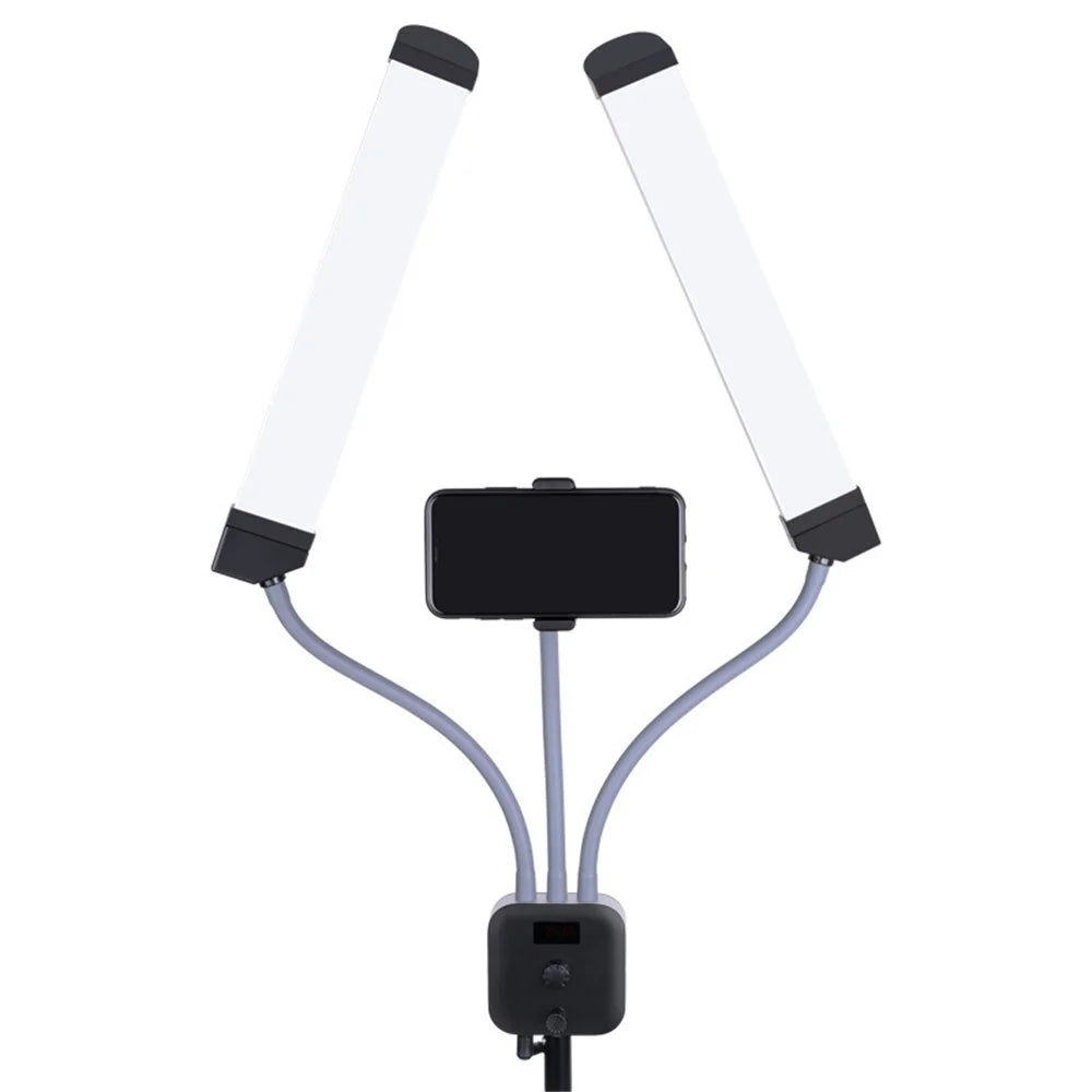 KN176 Double Arm 3000K-6000K LED Light Portable Camera Selfie Lighting Kit for Broadcasting, Filming, Photography - EU Plug - 4