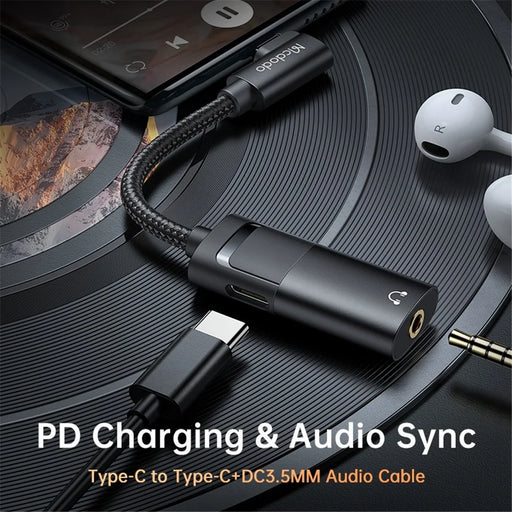 MCDODO CA-1880 MDD Type-C Male to Type-C+3.5mm Female Headphone Audio Connector Charging Adapter Cable - 2