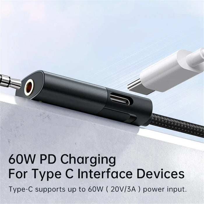 MCDODO CA-1880 MDD Type-C Male to Type-C+3.5mm Female Headphone Audio Connector Charging Adapter Cable - 3