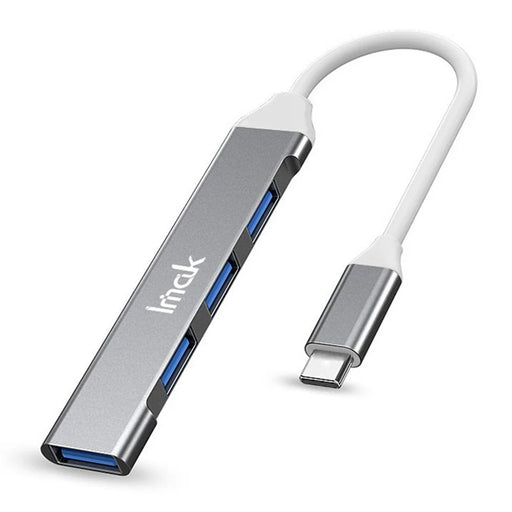 IMAK Multifunction Type-C Docking Station 4 in 1 Multi-Port Converter to 3 USB2.0 + USB 3.0 USB-C HUB Adapter Compatible with Windows / macOS / Linux - Grey - 1