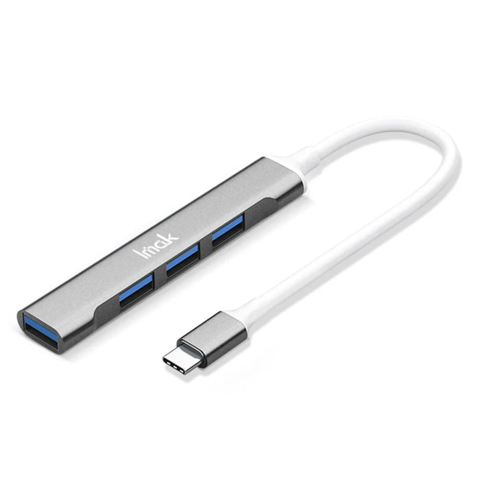 IMAK Multifunction Type-C Docking Station 4 in 1 Multi-Port Converter to 3 USB2.0 + USB 3.0 USB-C HUB Adapter Compatible with Windows / macOS / Linux - Grey - 6