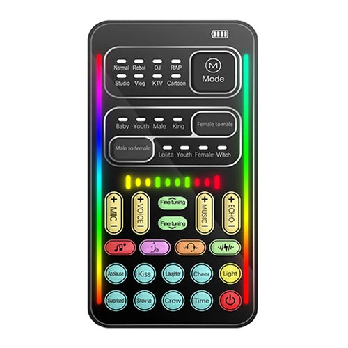 i9 Voice Changer Cell Phone Sound Card Smart Noise Reduction Bluetooth-compatible Soundcard for Game Live-Streaming Singing Recording - 1