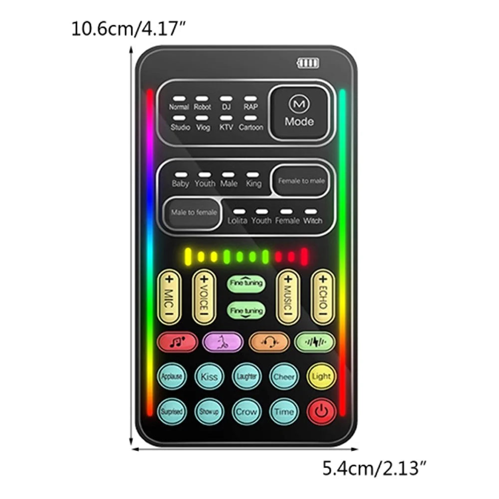 i9 Voice Changer Cell Phone Sound Card Smart Noise Reduction Bluetooth-compatible Soundcard for Game Live-Streaming Singing Recording - 5