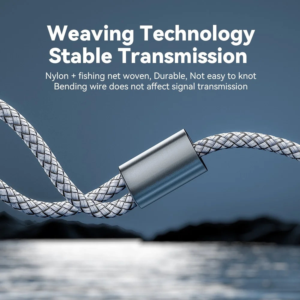 ESSAGER 5m AUX 3.5mm to Dual Angled Head RCA Cable Nylon Braided RCA Audio Adapter Line - 6