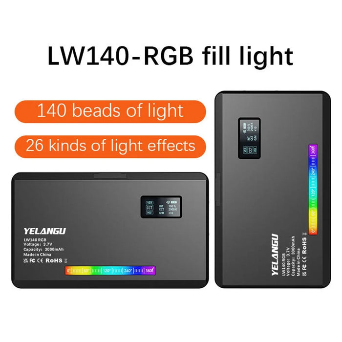 YELANGU LW140RGB Indoor Photography Square Fill Light LED Handheld Ambient Light - 5