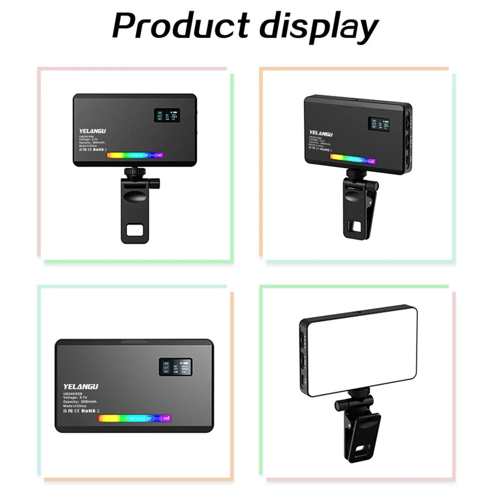 YELANGU LW140RGB Indoor Photography Square Fill Light LED Handheld Ambient Light - 6