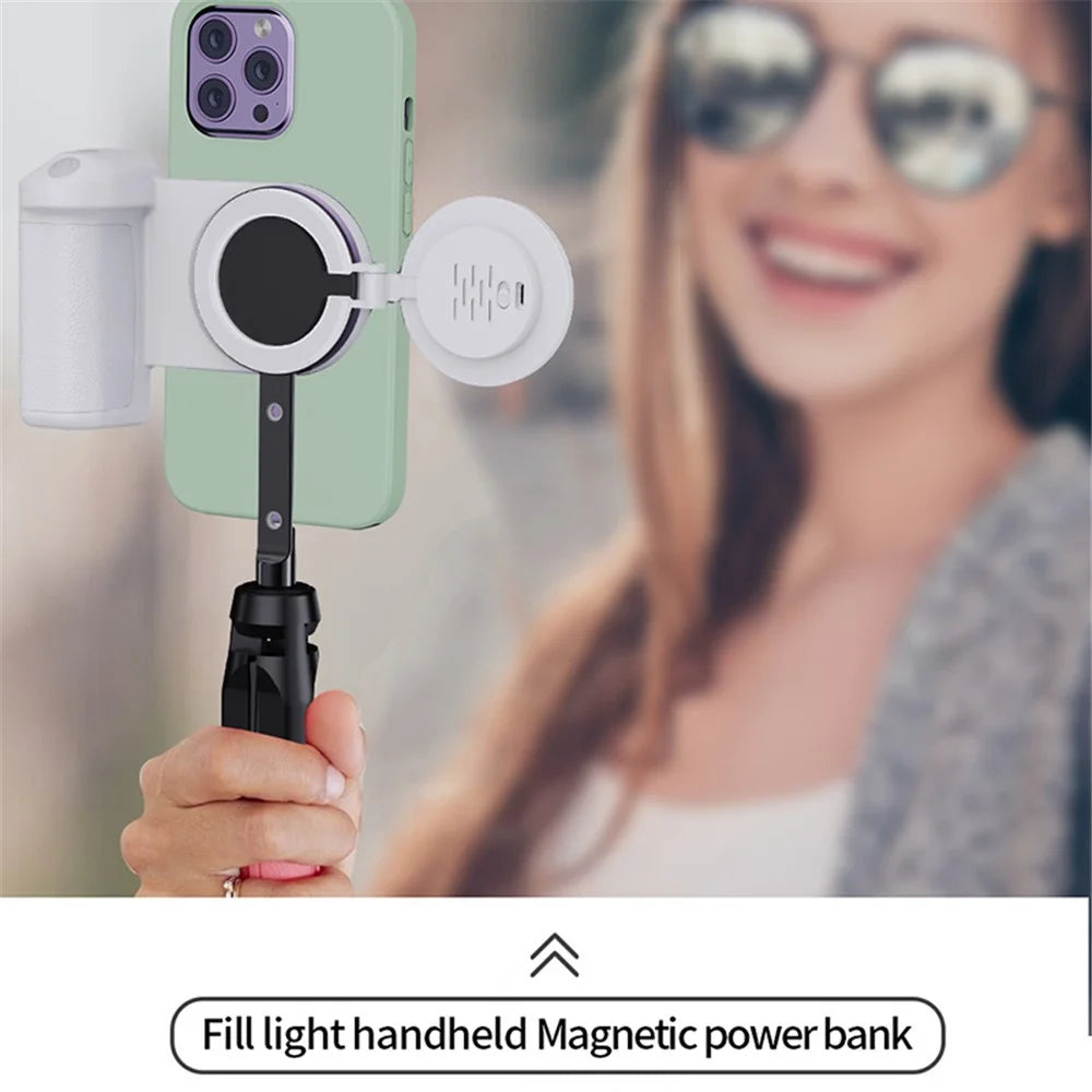 Phone Selfie Lamp Mini Foldable Magnetic LED Fill Light with 3 Light Modes for Video Recording - 4