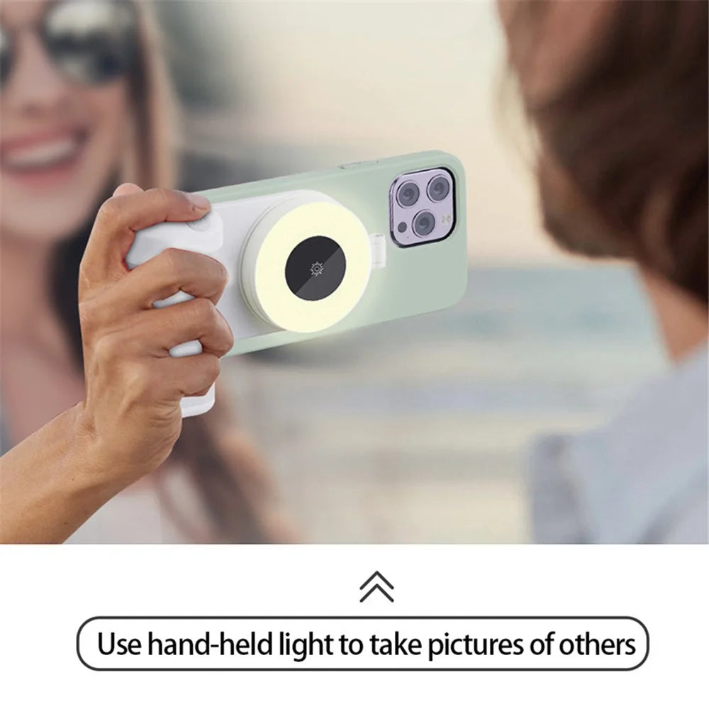 Phone Selfie Lamp Mini Foldable Magnetic LED Fill Light with 3 Light Modes for Video Recording - 5