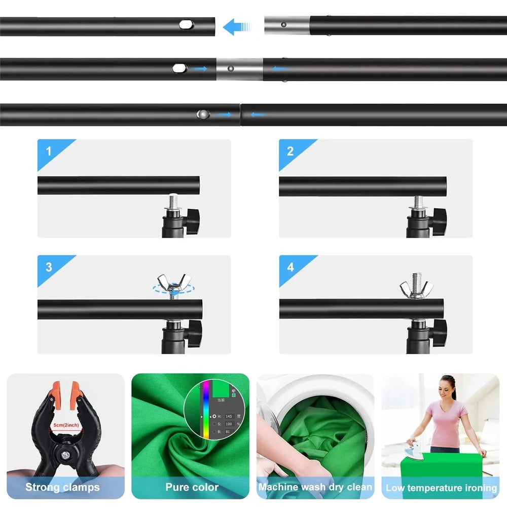 PULUZ PKT3112 Softlight Box Reflector Board Background Cloth Light Stand Photography Kit Set - EU Plug - 2