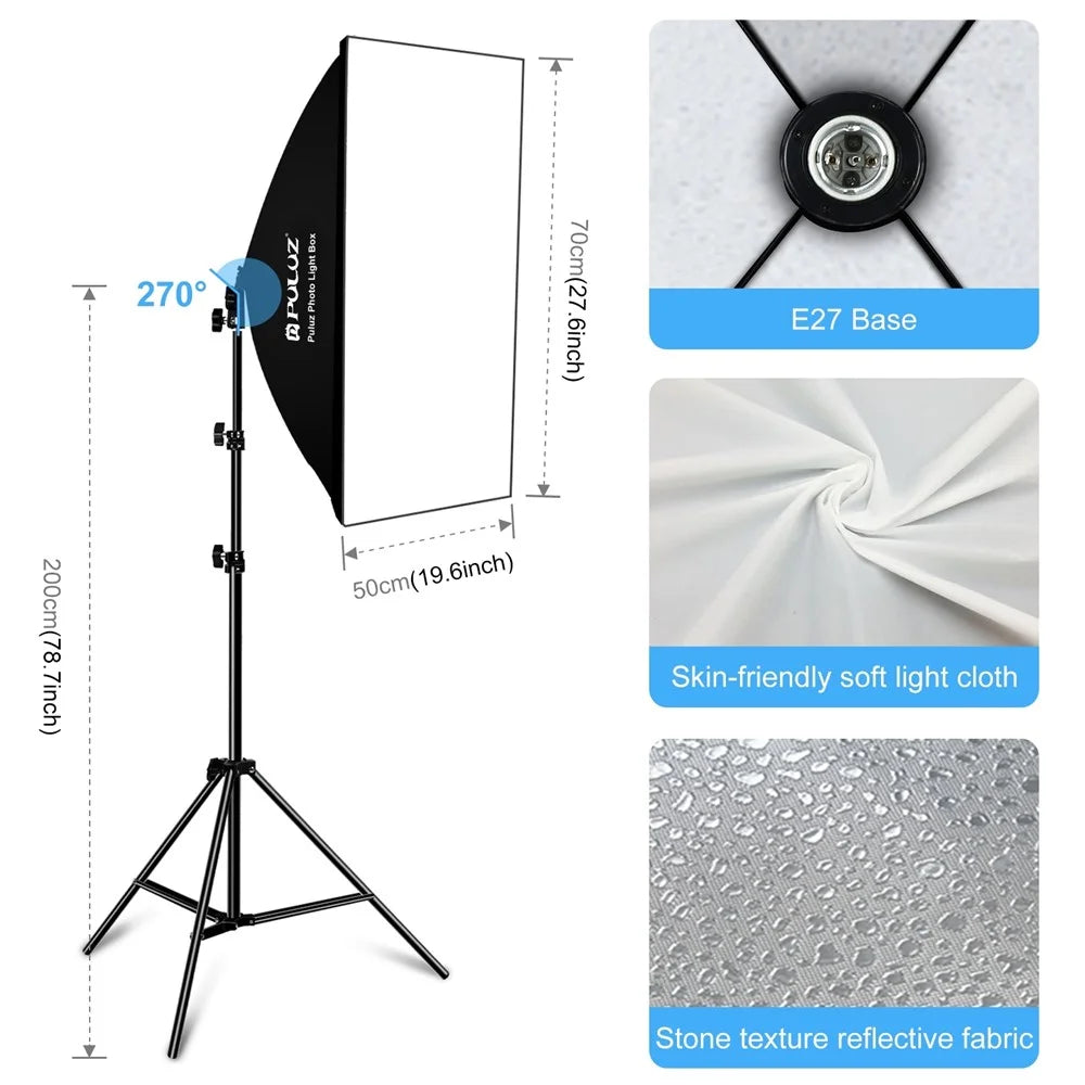PULUZ PKT3112 Softlight Box Reflector Board Background Cloth Light Stand Photography Kit Set - EU Plug - 5