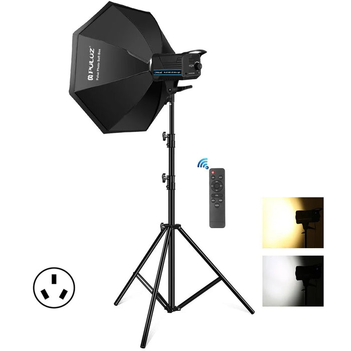 PULUZ PKT3108 Photography Kit Set 3200K-5600K 120W Video Light with Softbox Remote Control Light Holder - AU Plug - 1