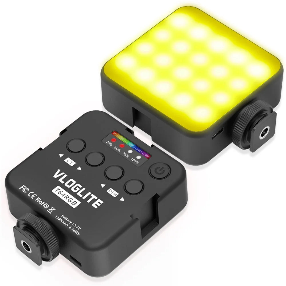 VLOGLITE T64RGB Cell Phone Camera Video Fill Light Mini Pocket Beauty Light Portable RGB Fill Light - 4