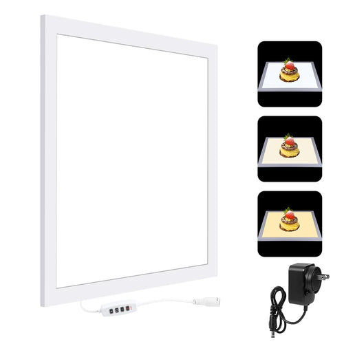 PULUZ PU5138 1200LM 38x38cm LED Photography Shadowless Bottom Light Dimmable Lamp Panel - US Plug - 1