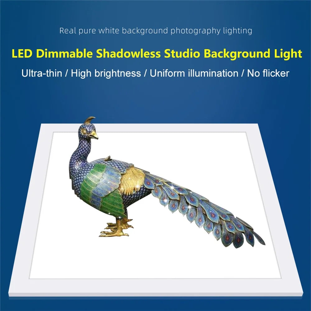 PULUZ PU5138 1200LM 38x38cm LED Photography Shadowless Bottom Light Dimmable Lamp Panel - US Plug - 2