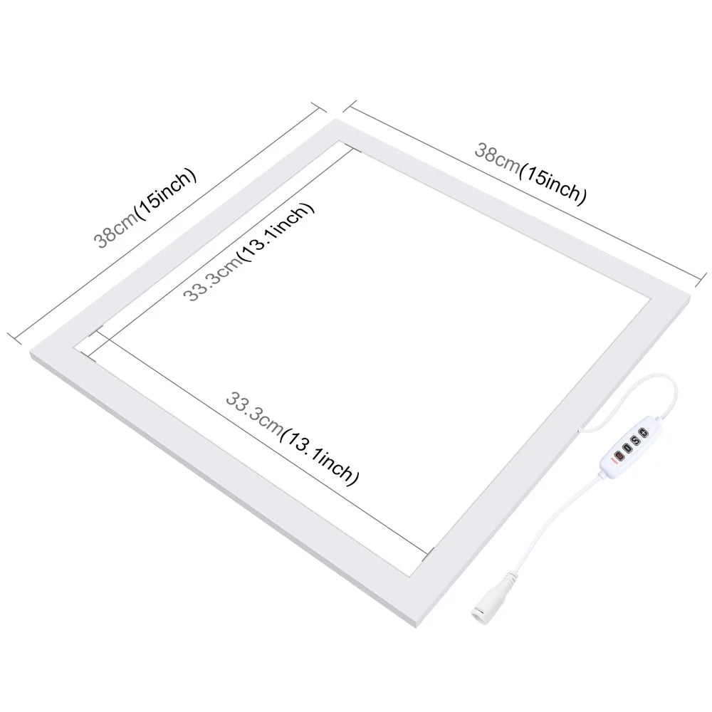 PULUZ PU5138 1200LM 38x38cm LED Photography Shadowless Bottom Light Dimmable Lamp Panel - US Plug - 3