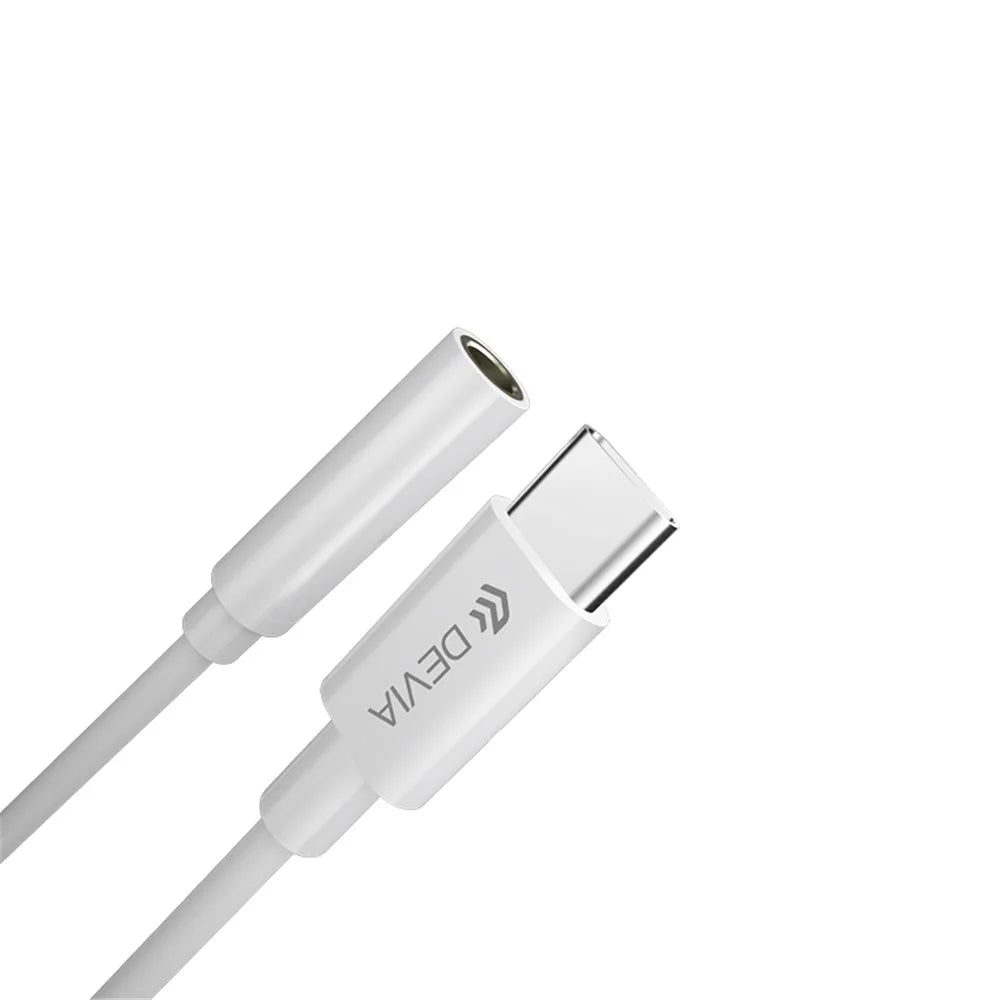 DEVIA Type-C Male to 3.5mm AUX Female Headphone Jack Adapter Cable Converter - 3