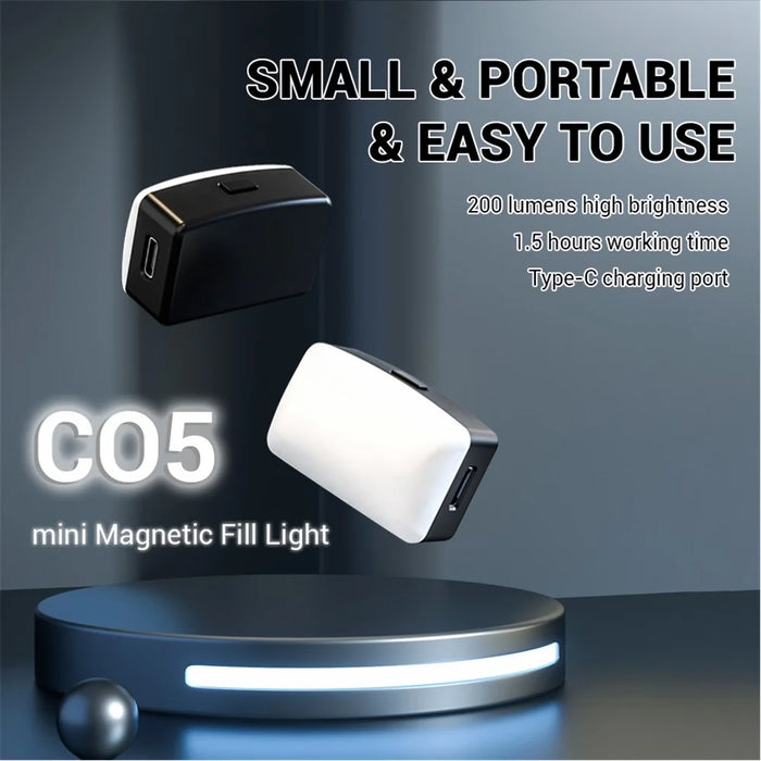 C05 200 Lumens Magnetic Mini Fill Light Three Color Dimmable Pocket Lamp - 3