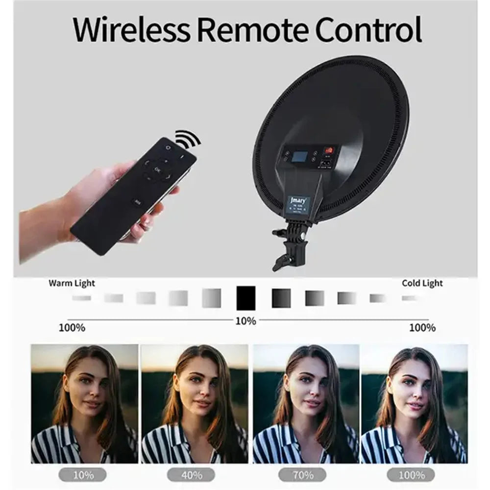 JMARY FM-15RS 15-inch 40W Adjustable Portrait Light Studio LED Round Fill Light - US Plug - 4