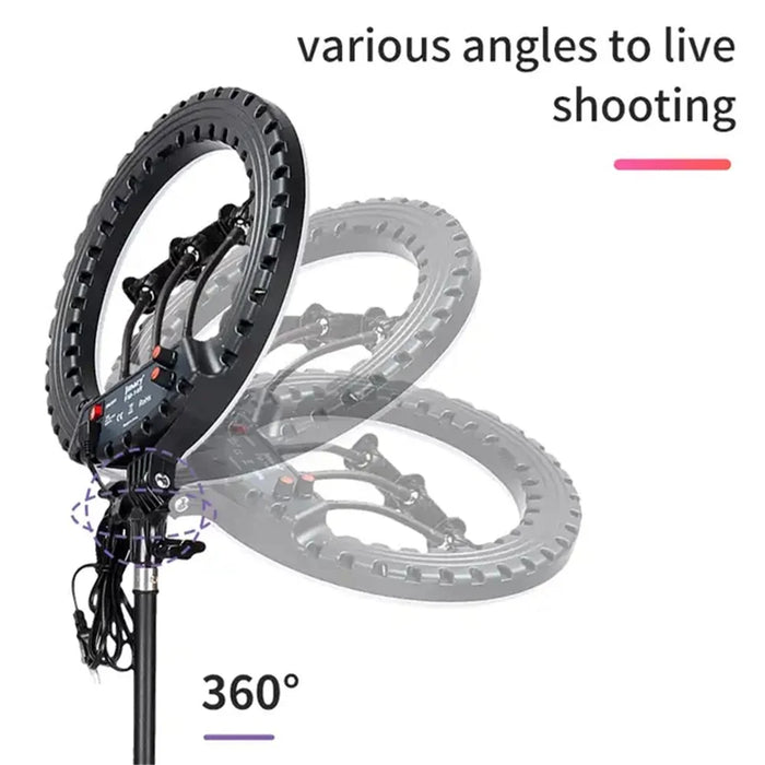 JMARY FM-14R 14-inch Live Streaming Ring Light Photography LED Fill Light - US Plug - 3