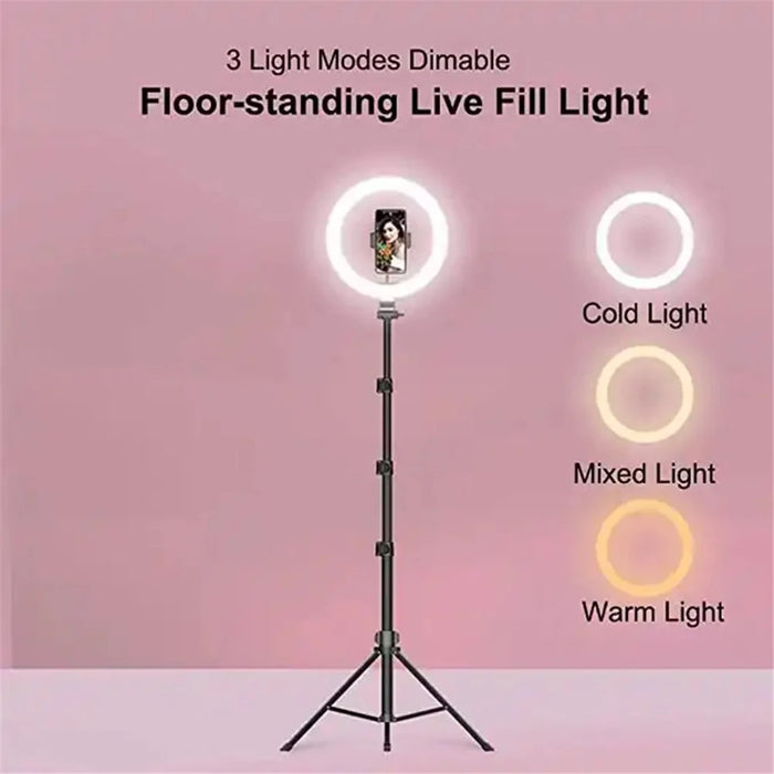 JMARY FM-536A 10-inch Ring Fill Light with Phone Clip + Bluetooth-compatible Shutter + Tripod - 3