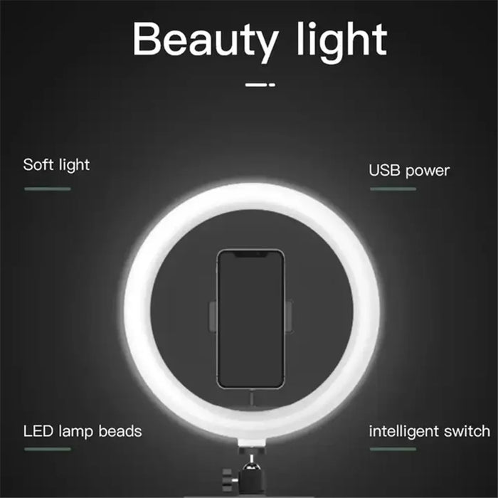 JMARY FM-536A 10-inch Ring Fill Light with Phone Clip + Bluetooth-compatible Shutter + Tripod - 4