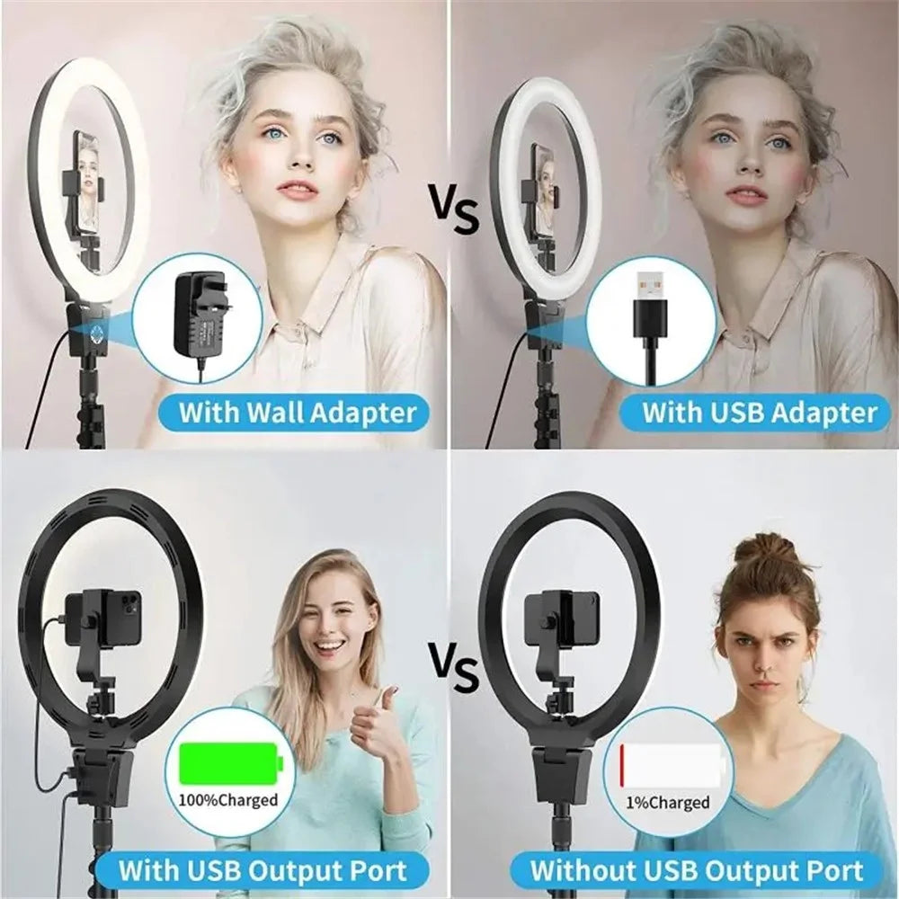 JMARY FM-12R 12-inch Video Recording Ring Light Photography LED Fill Light - US Plug - 2