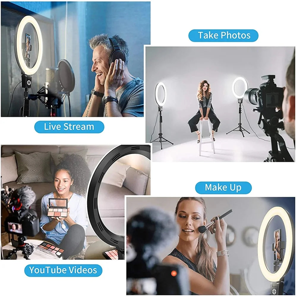 JMARY FM-12R 12-inch Video Recording Ring Light Photography LED Fill Light - US Plug - 6