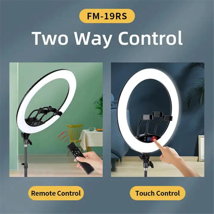 JMARY FM-19RS 19-inch Touch Control Beauty Light Photography LED Ring Fill Light - US Plug - 2