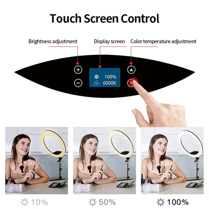 JMARY FM-19RS 19-inch Touch Control Beauty Light Photography LED Ring Fill Light - US Plug - 4