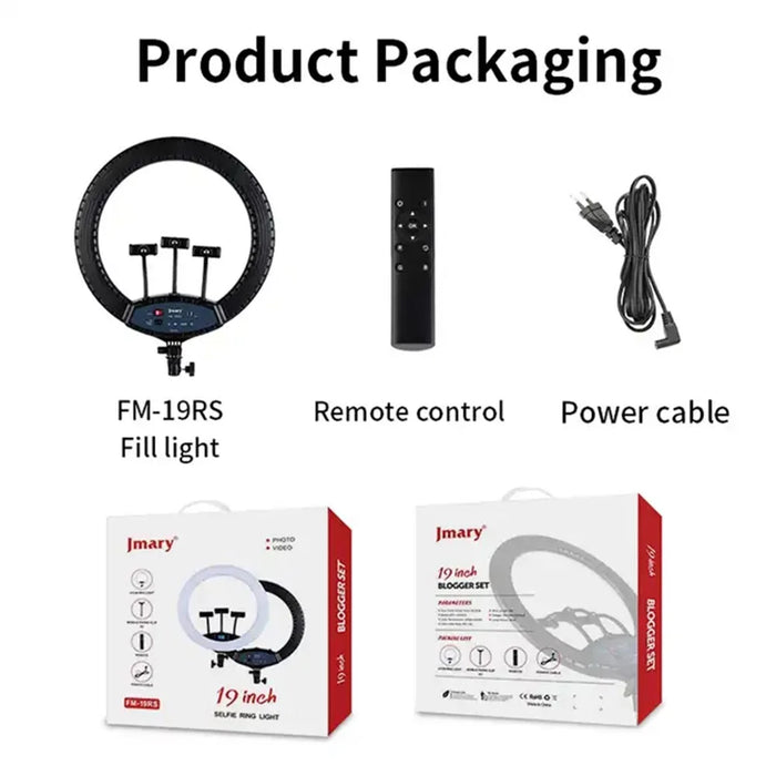 JMARY FM-19RS 19-inch Touch Control Beauty Light Photography LED Ring Fill Light - US Plug - 6
