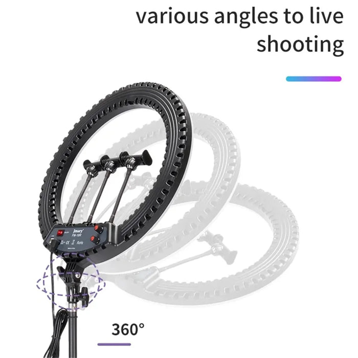 JMARY FM-18R 18-inch Photography Live Streaming Fill Light LED Beauty Ring Light - US Plug - 5