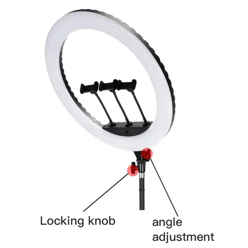 JMARY FM-21R 21-inch Remote Control Dimmable LED Ring Light with Phone Clip - EU Plug - 2