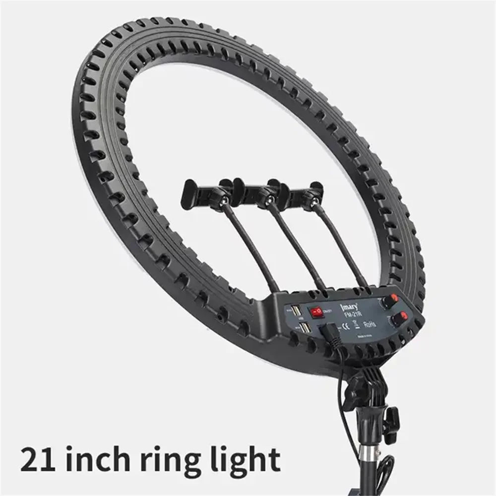 JMARY FM-21R 21-inch Remote Control Dimmable LED Ring Light with Phone Clip - EU Plug - 3