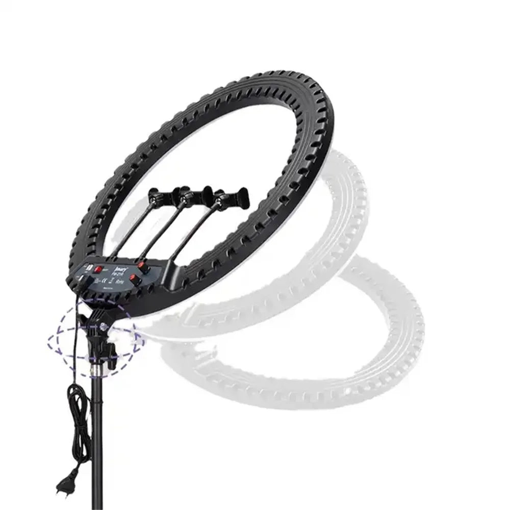 JMARY FM-21R 21-inch Remote Control Dimmable LED Ring Light with Phone Clip - EU Plug - 5